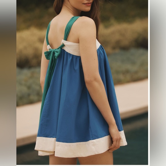 Anthropologie sleeveless cotton whipstich mini dress in size 3x - Picture 2 of 5